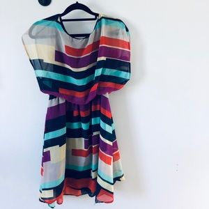 Fun & Flirt | Stripe Dress - Multi-color | Large